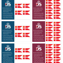 3 x Postkort med 4 Valdemarsflag + 3 x Postkort med 8 Valdemarsflag