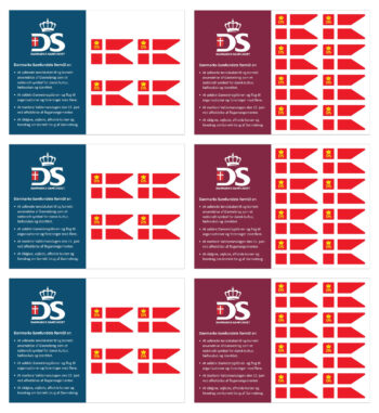 3 x Postkort med 4 Valdemarsflag + 3 x Postkort med 8 Valdemarsflag
