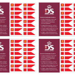 4 x Postkort med 8 Valdemarsflag