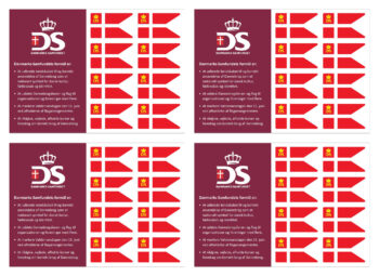 4 x Postkort med 8 Valdemarsflag